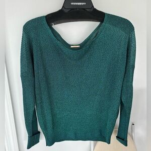 Caroline Constas Teal Sparkly Long Sleeve | Women’s S